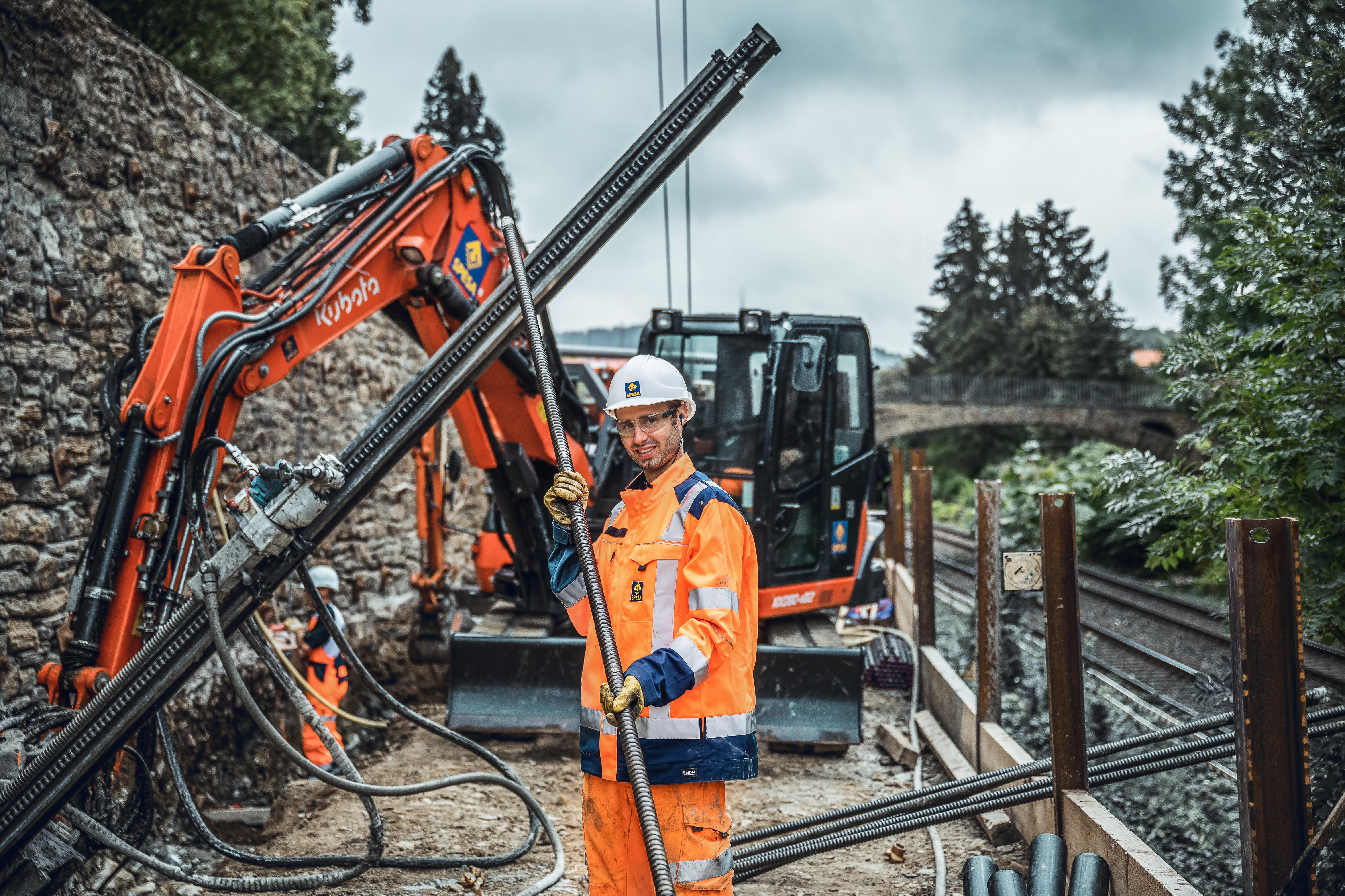 Mitarbeiter von Spesa Spezialbau und Sanierung auf einer Baustelle in Goslar