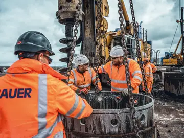 Bohrpfahlarbeiten in Teesside, Vereinigtes Königreich, von Bauer Spezialtiefbau